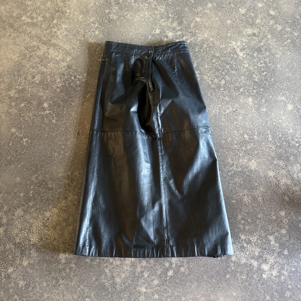 Ladies Tibor Long Leather Skirt Size 8